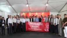 Visitor groups arrive for a technology feast