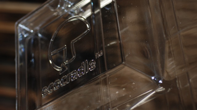 Thermoformed tray enables crop waste-based packaging