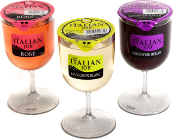 Wines bottled, served in plastic